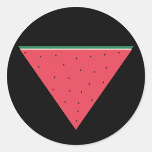 Watermelon on inverted red triangle resistance classic round sticker
