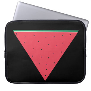 Watermelon on inverted red triangle resistance laptop sleeve