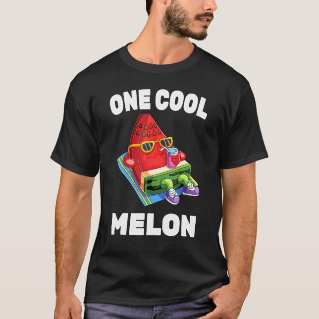 Watermelon - One Cool Melon - Summer - Vegan - Fru T-Shirt (Front)