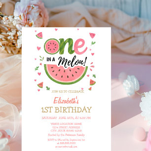 Watermelon One In A Melon 1st Birthday Invitation
