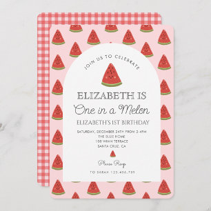 Watermelon One in a melon 1st birthday  Invitation