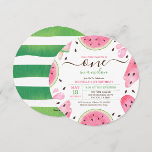 Watermelon One In A Melon 1st Birthday Invitation