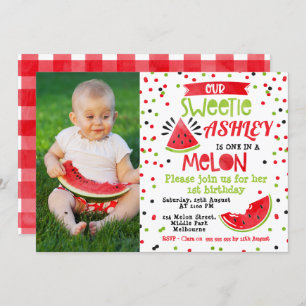 Watermelon One In A Melon Birthday Invitation