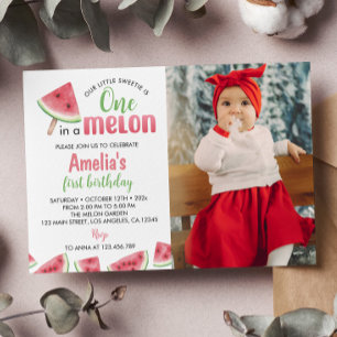 Watermelon One In A Melon Birthday Invitation
