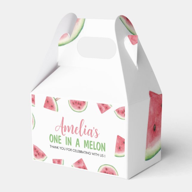 Watermelon One In A Melon Birthday Party Favour Bo Box (Front Side)