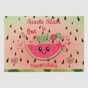 Watermelon One in a Melon Girl's First Birthday  Tissue Paper