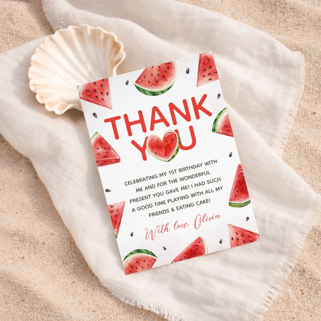 Watermelon One in a Melon Thank You Card (Creator Uploaded)