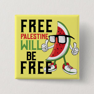 Watermelon Palestine fFreedom 15 Cm Square Badge