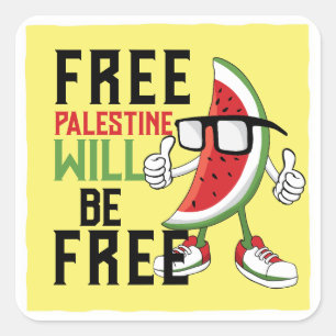 Watermelon Palestine fFreedom Square Sticker
