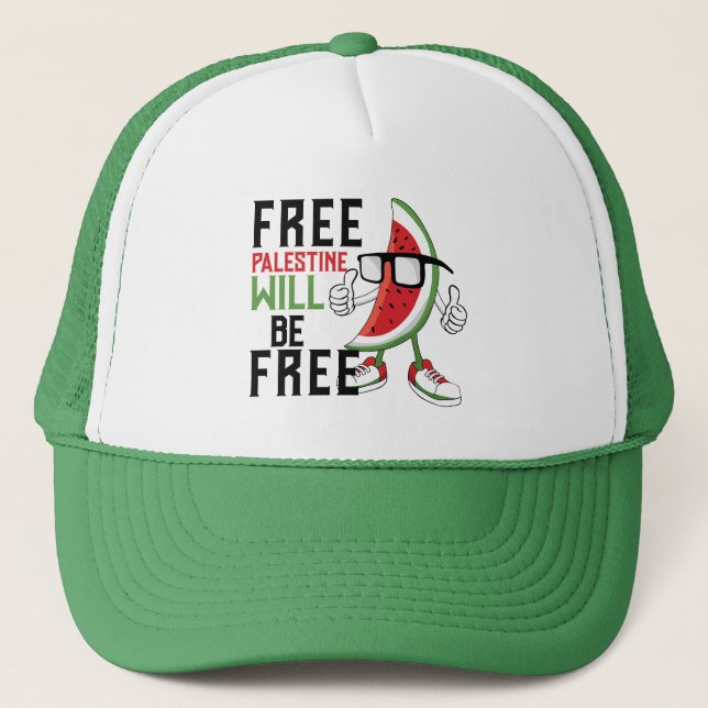 Watermelon Palestine fFreedom Trucker Hat (Front)