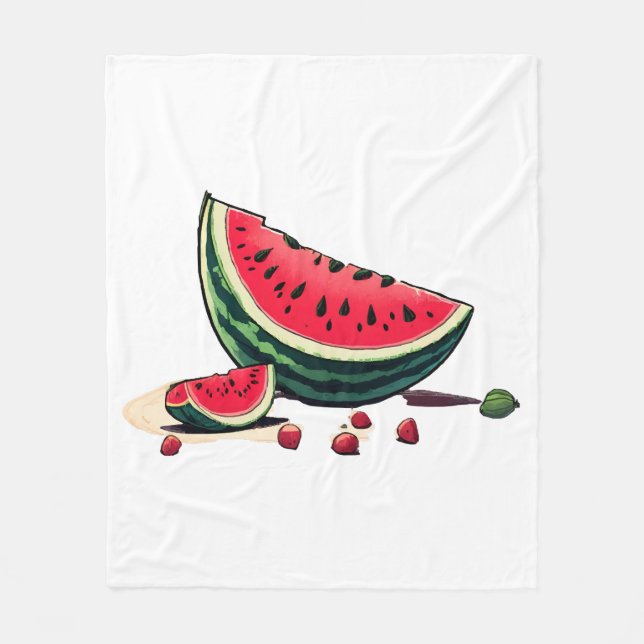Watermelon Palestine Fleece Blanket (Front)