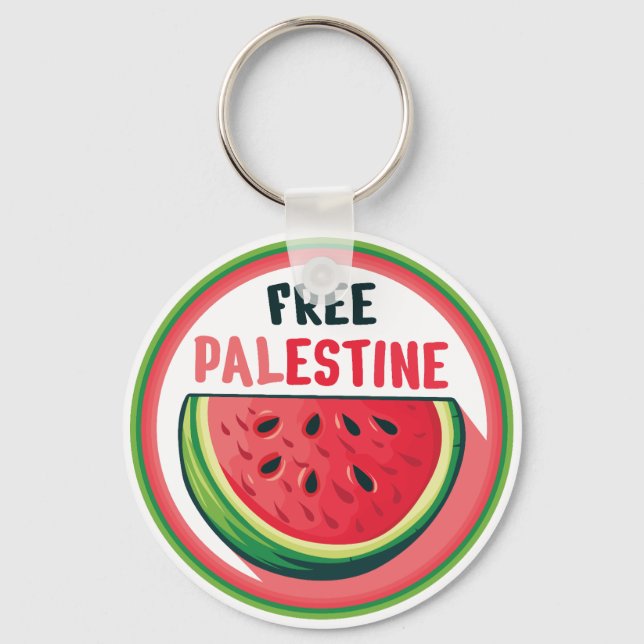 Watermelon Palestine Free Colorfull Key Ring (Front)