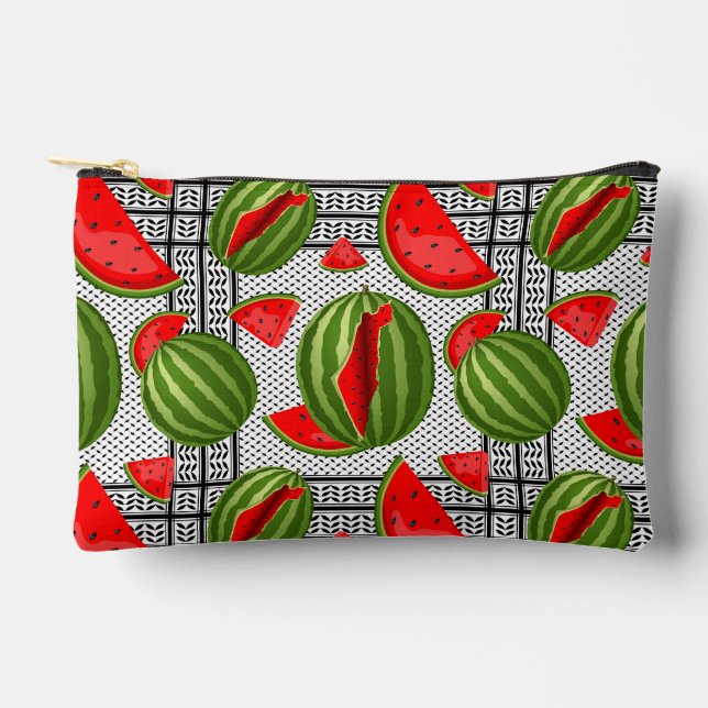 Watermelon Palestine Map Slice Accessory Pouch (Front)