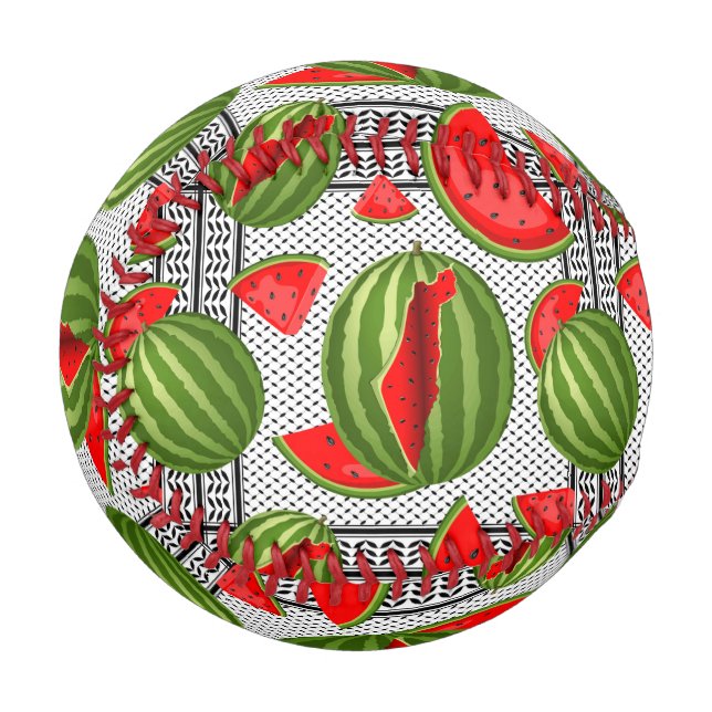 Watermelon Palestine Map Slice Baseball (Front Left)