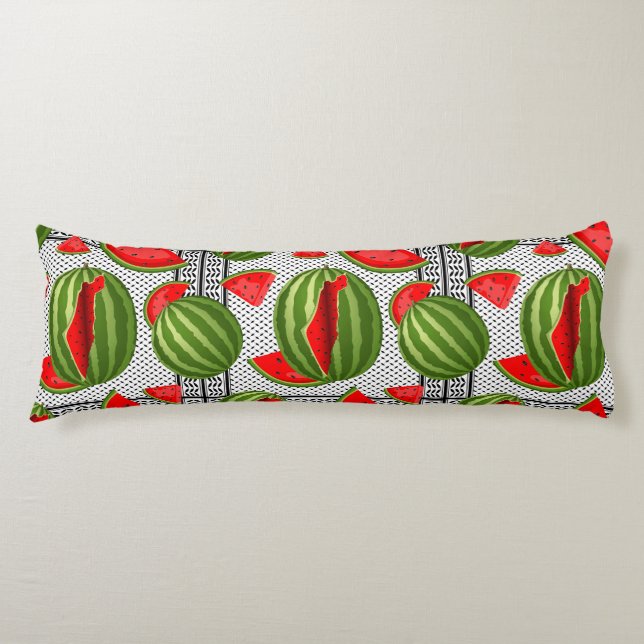 Watermelon Palestine Map Slice Body Cushion (Front)