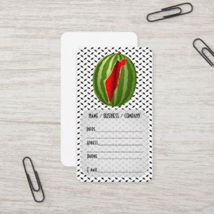 Watermelon Palestine Map Slice Business Card