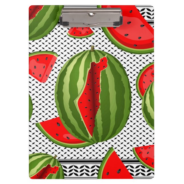 Watermelon Palestine Map Slice Clipboard (Front)