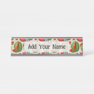 Watermelon Palestine Map Slice Desk Name Plate