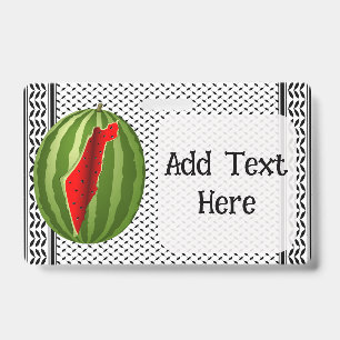 Watermelon Palestine Map Slice ID Badge