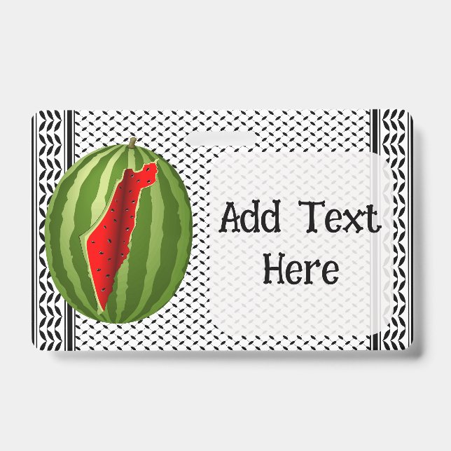 Watermelon Palestine Map Slice ID Badge (Front)