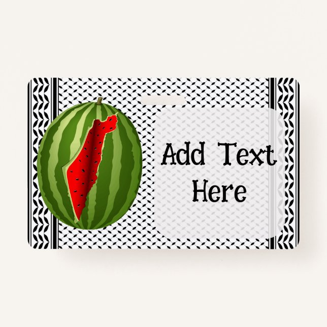 Watermelon Palestine Map Slice ID Badge (Front)