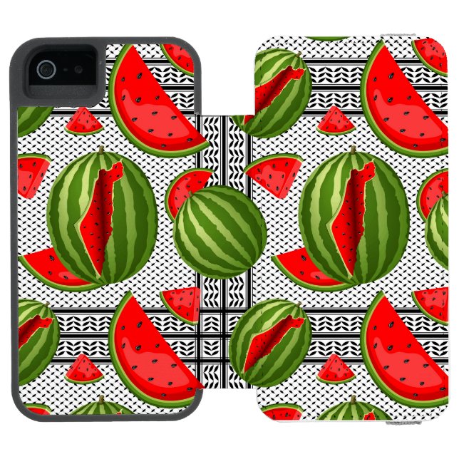 Watermelon Palestine Map Slice Incipio iPhone Wallet Case (Folio Open)