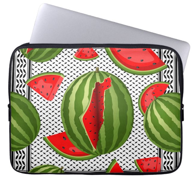Watermelon Palestine Map Slice Laptop Sleeve (Front)