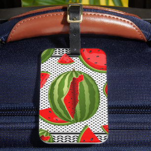 Watermelon Palestine Map Slice Luggage Tag