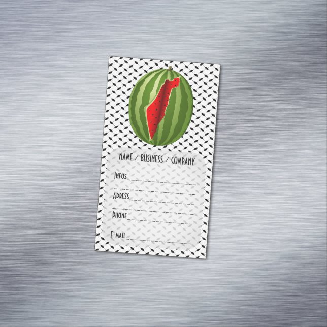 Watermelon Palestine Map Slice Magnetic Business Card (In Situ)