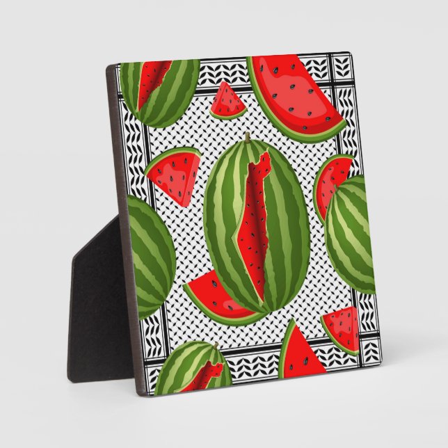 Watermelon Palestine Map Slice Plaque (Front)