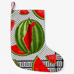 Watermelon Palestine Map Slice Small Christmas Stocking