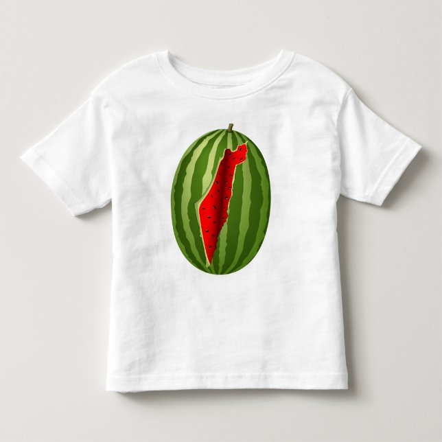 Watermelon Palestine Map Slice Toddler T-Shirt (Front)