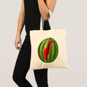 Watermelon Palestine Map Slice Tote Bag