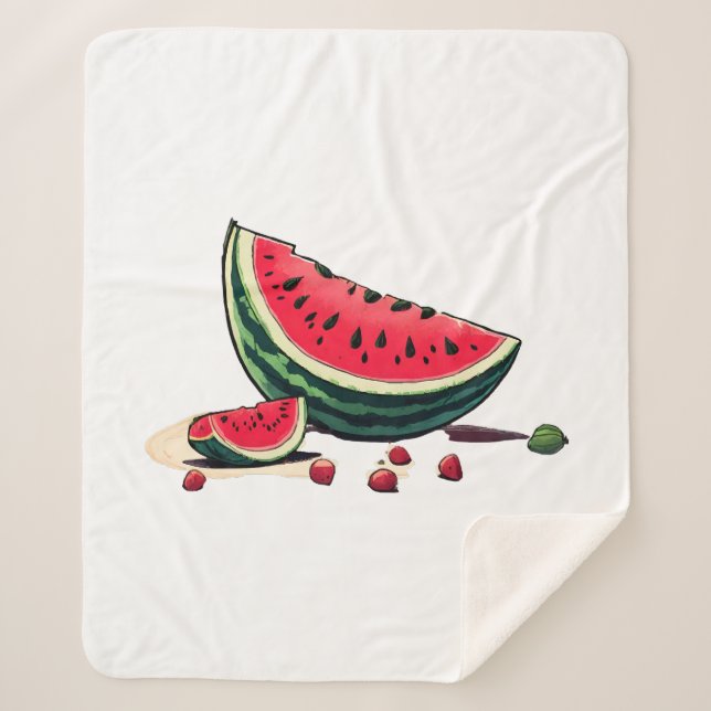 Watermelon Palestine Sherpa Blanket (Front)