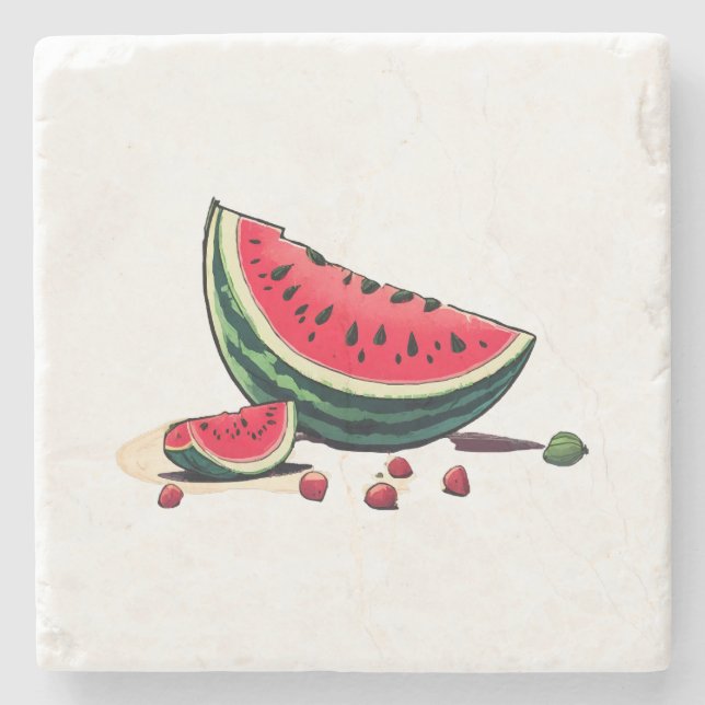 Watermelon Palestine Stone Coaster (Front)