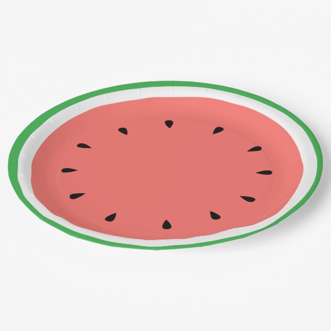 watermelon paper plate (Angled)