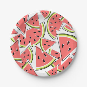 Watermelon paper plates