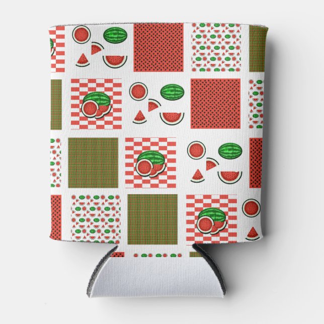Watermelon Patchwork Can Cooler (Front)