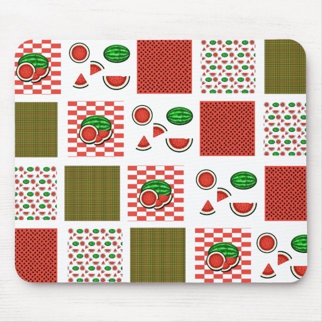 Watermelon Patchwork Mouse Mat (Front)