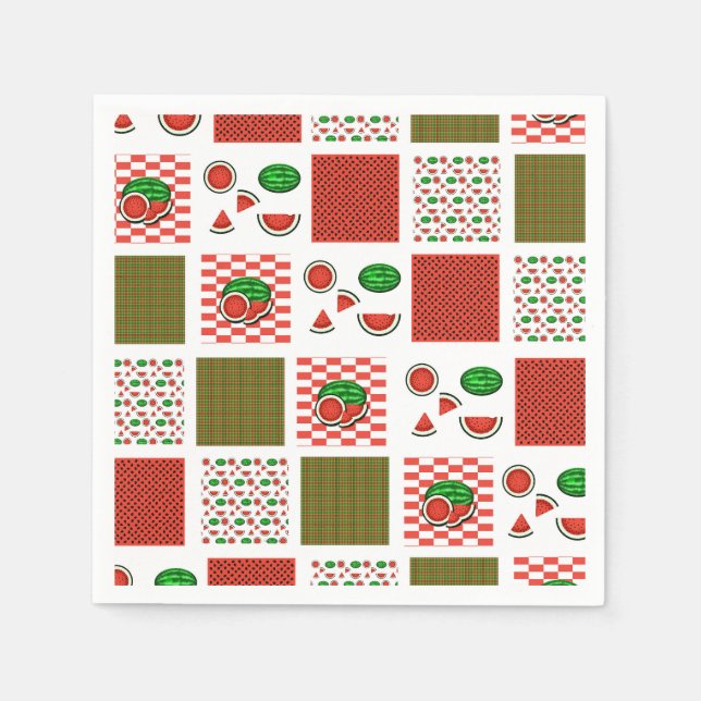 Watermelon Patchwork Napkin (Front)