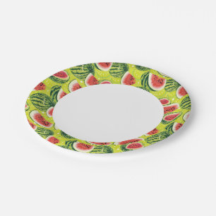 Watermelon Pattern 2 Paper Plate