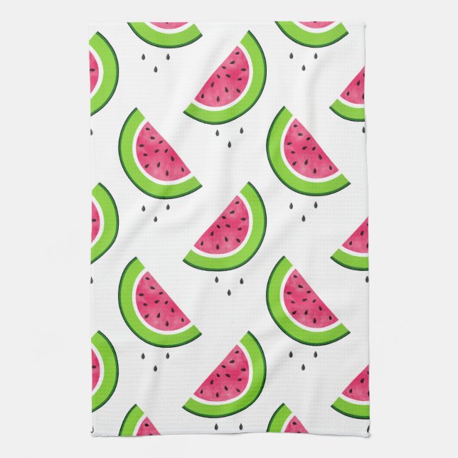 Watermelon Pattern 2 Tea Towel (Vertical)