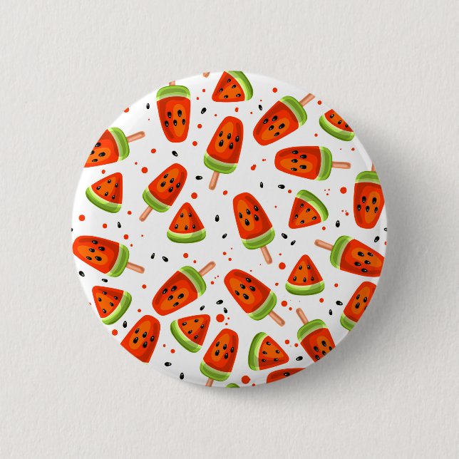 Watermelon pattern 6 cm round badge (Front)