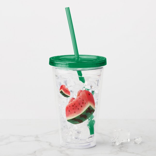 Watermelon Pattern Acrylic Tumbler (Front Ice)