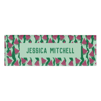 Watermelon pattern Cafeteria Worker Name Tag