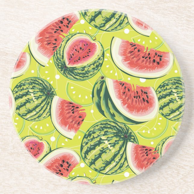 Watermelon Pattern Coaster (Front)