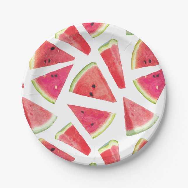 Watermelon Pattern Creation 2 Paper Plate (Front)