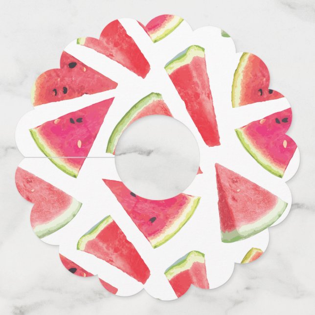 Watermelon Pattern Creation 2 Wine Glass Tag (Front)