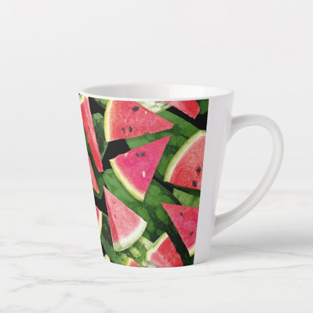 Watermelon Pattern Creation 5 Latte Mug (Right)