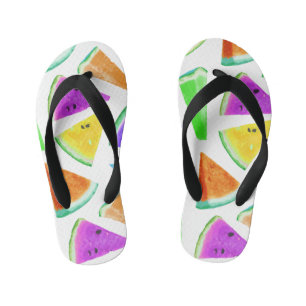Watermelon Pattern Creation 6 Kid's Flip Flops